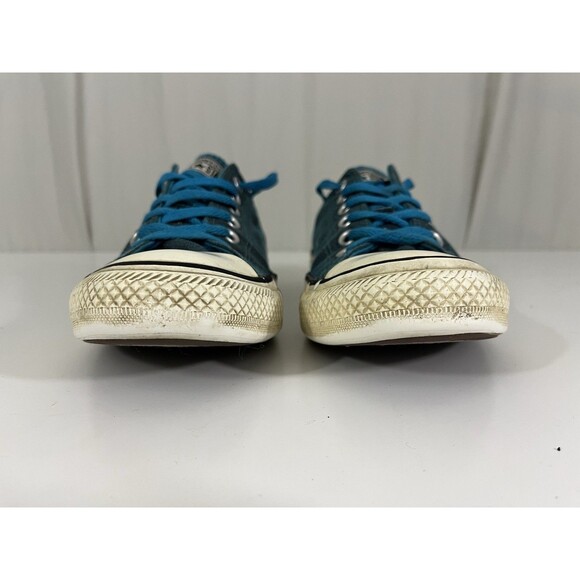 Converse All Star Womens Teal Canvas Size 8 Low Top Blue Laces Grunge - Picture 8 of 12